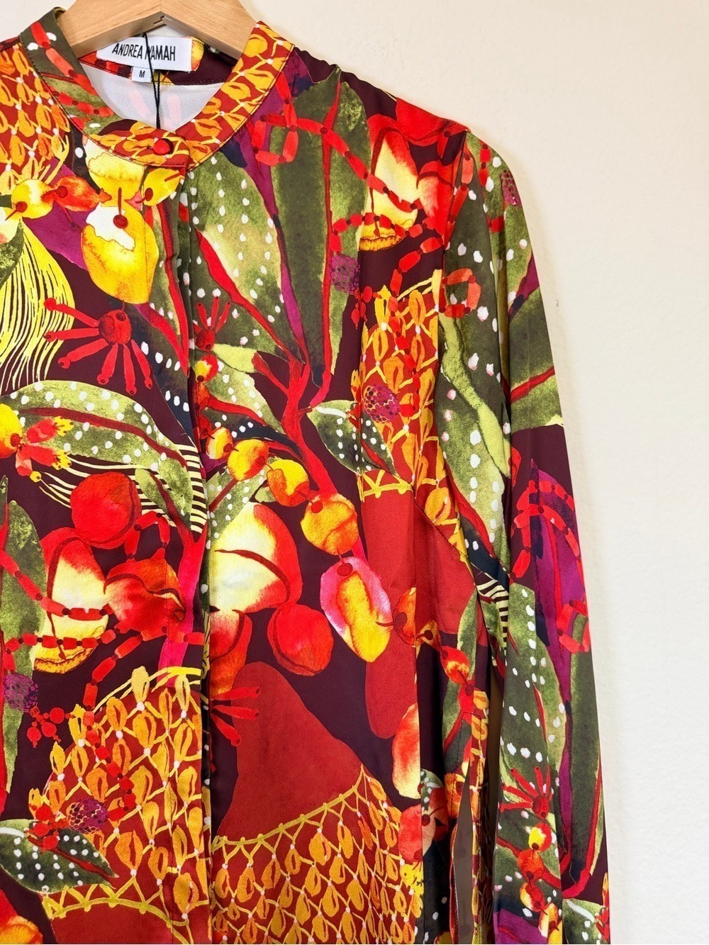 NWT Andrea Iyamah Uchi Tunic Kola Print Long Sleeve Top M - Picture 5 of 9
